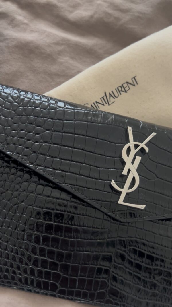 SET Uptown pouch crocodile YSL + YSL crocodile brooch - Image 3